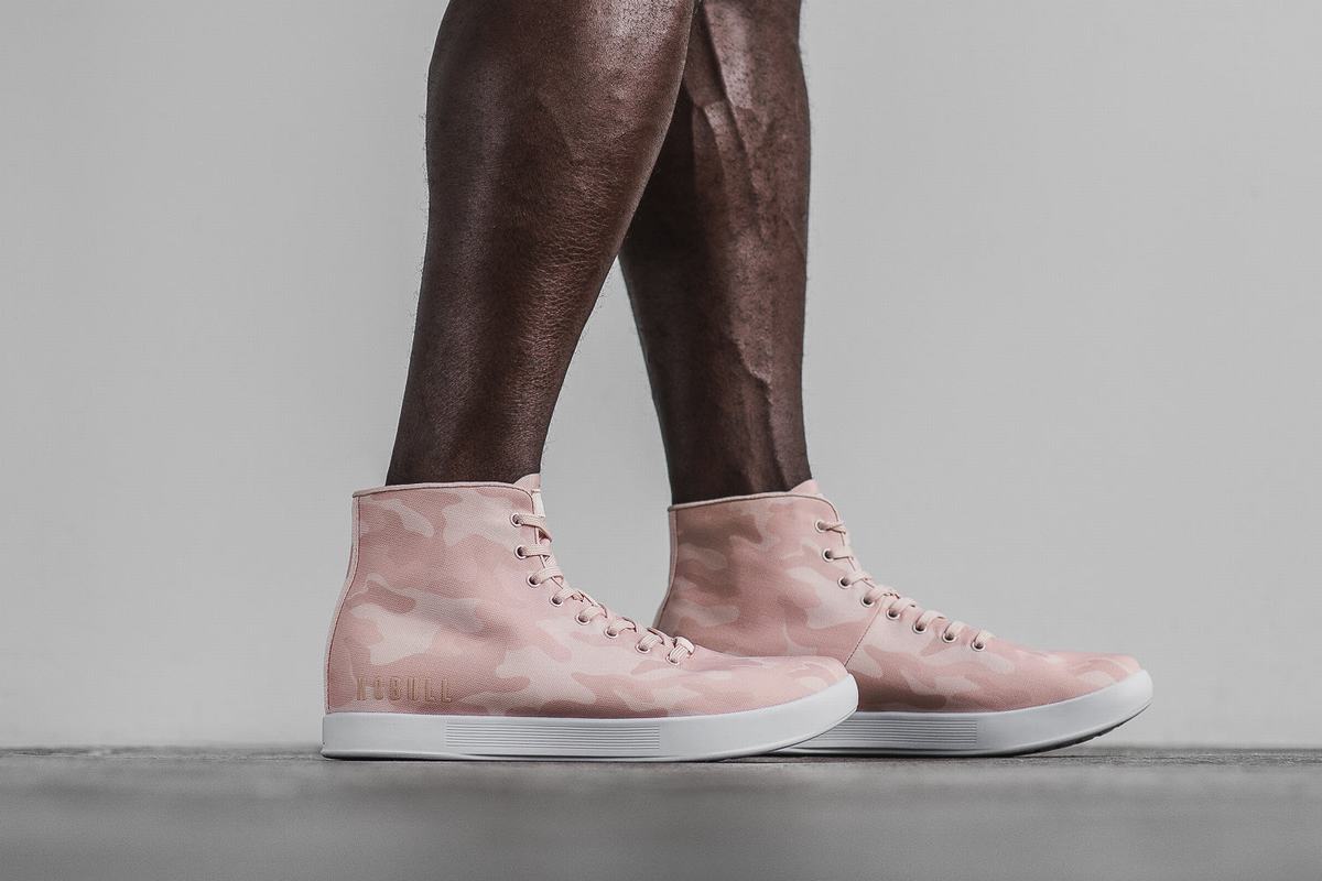 Nobull High-Top Canvas Men's Trainers Rose Camo | Australia (LE6384)